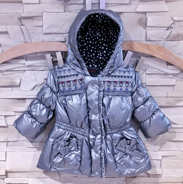 Parka à capuche réversible effet métallisé ou doudoune fille - argent, Fille