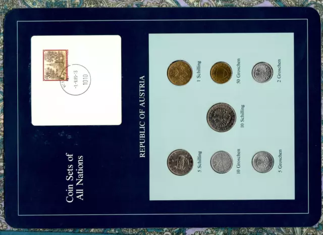 Coin Sets of All Nations Austria 1986-1989 UNC 2,5 groschen 1986 1.9.89