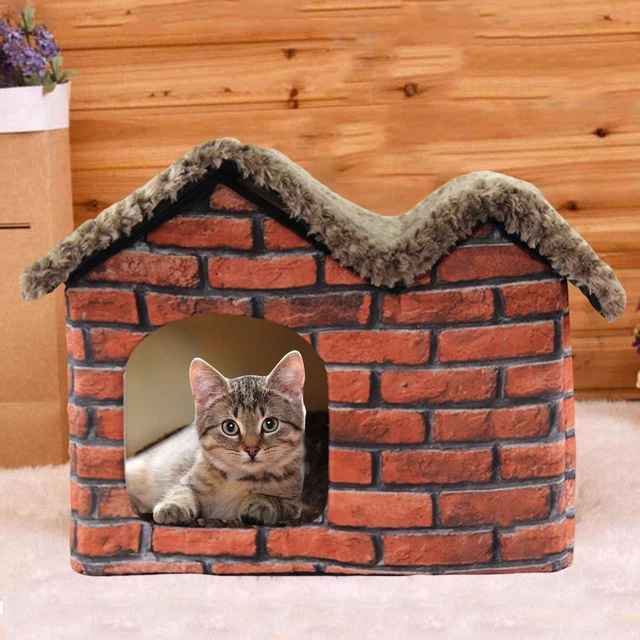 Pet Bed House  Shape Faltbares rotes Backsteinhaus für kleine