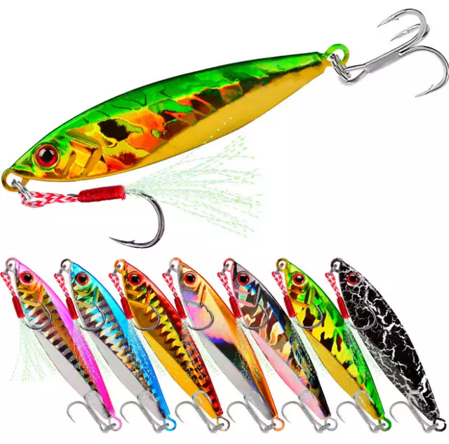6pcs Rainbow Micro Butterfly Metal Jig Fishing Lure Bait Jigging Tuna Slow  Lure