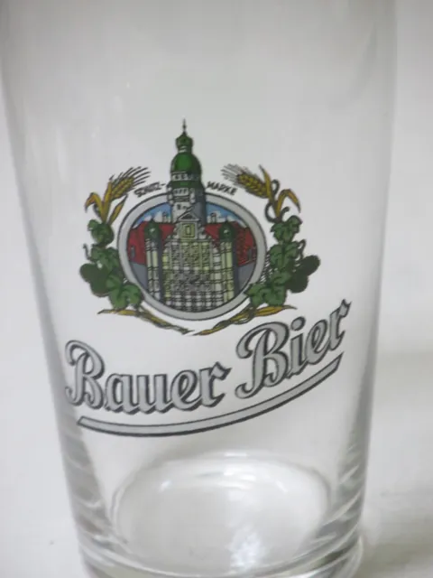 Bauer Bier - Leipzig - altes DDR Brauerei Bierglas - 0,25 l