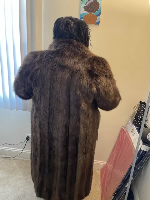 FULL LENGTH BEAVER Fur coat $200.00 - PicClick
