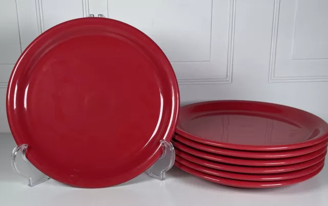 Fiesta Ware Scarlet Red 10.5 Dinner Plate Qty: 7 Homer Laughlin - Nice!!