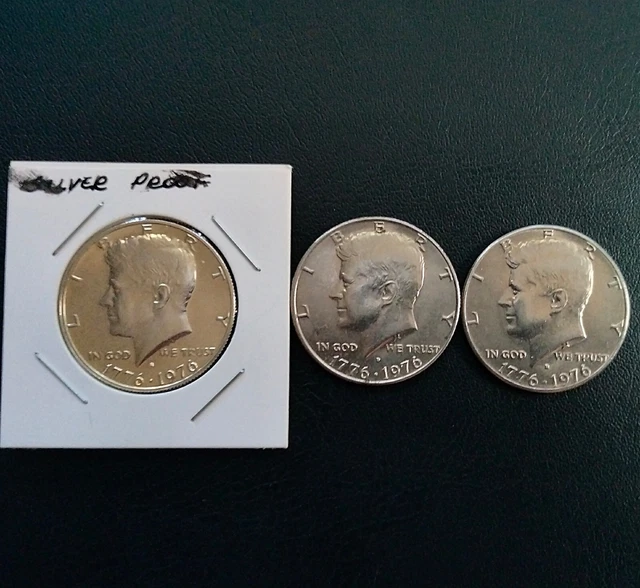 (1) SILVER PROOF Kennedy Bicentennial Half Dollar (2) Clad Kennedy
