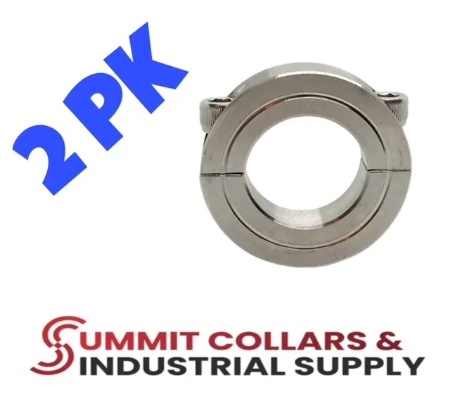 1/2” Inch Stainless Steel Double Split Shaft Collar  (Qty 2) FREE shipping