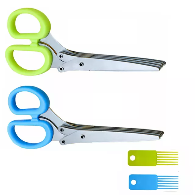 5Blade Stainless Steel Professional Shredding Scissor Chopper Slicer Food Cutter