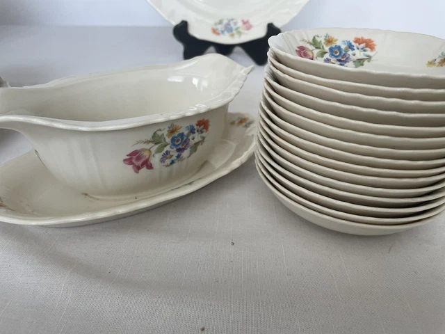 Vintage Syracuse China O.P.CO. Flowers 10" Dinner Plate  ~