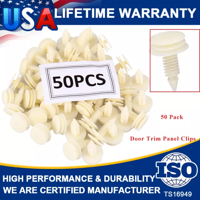 50Pcs Car Door Panel Retainer Clips Rivet For GM GMC Truck & Chevrolet Chevy S10