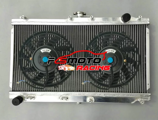 52mm ALUMINIUM RADIATOR RAD + FANS FOR MAZDA MX-5 MX5 NB MK2 MK2.5 1.6 1.8 98-05