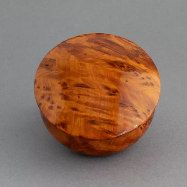 Solid Burr/Burl Wood WOODEN SNUFF or TRINKET POT - Beautiful Colour and Grain