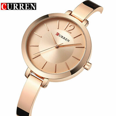 CURREN Women Quartz Watch Golden Bracelet Wristwatch Ladies Girls Sport Watches
