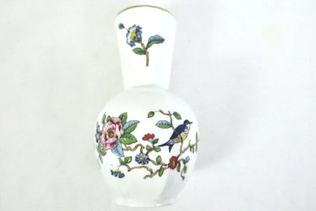 Aynsley England Bone China Pembroke Gold Trim 5 in Mini Flower Vase Hand Painted