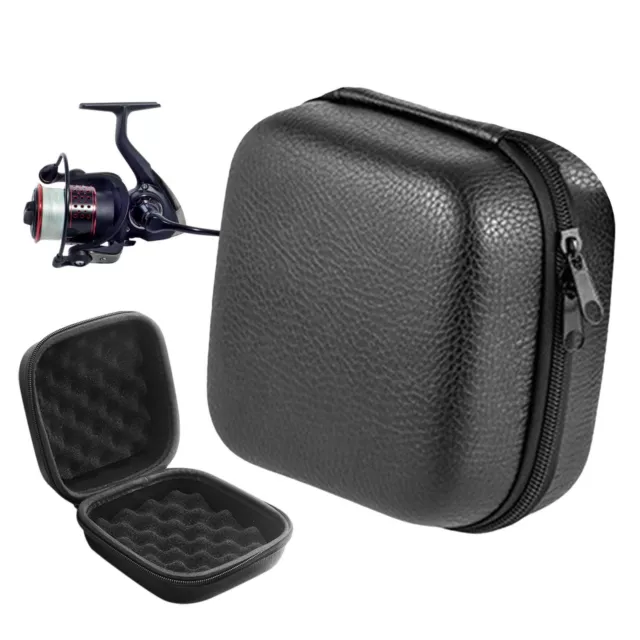 Fishing Reel Pouch Bag Reel Protective Case Cover PU Leather & EVA Reel Case