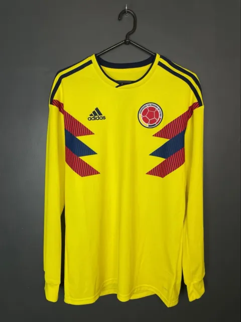 Colombia National Team 2018/2019 Home Football Long Sleeve Adidas Shirt Size M
