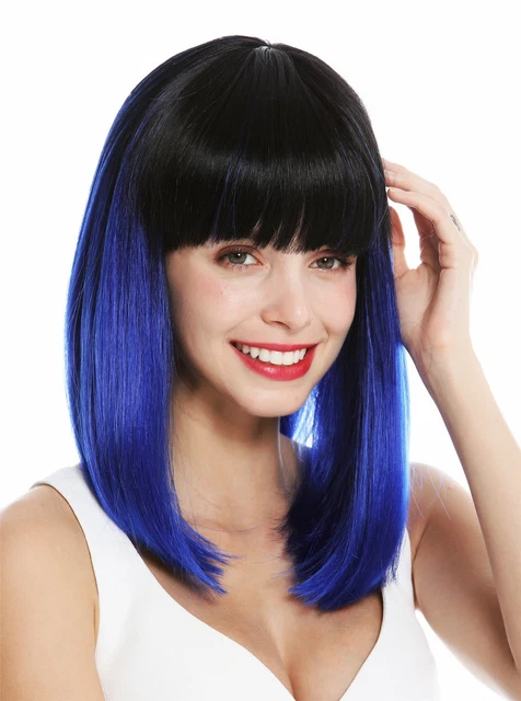 WIG ME UP- H9705-2F118 Peluca Calidad Mujer Dama Lisa Ombre Mezcla Negra Roja Hasta Los Hombros Liso