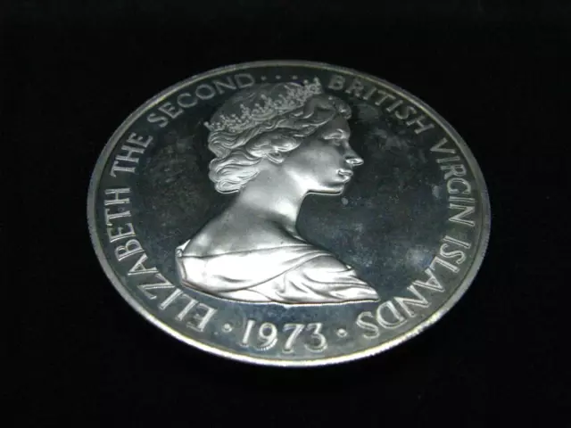 British Virgin Islands 1 Dollar 1973 Coin 25.7g Silver Proof KM#6a