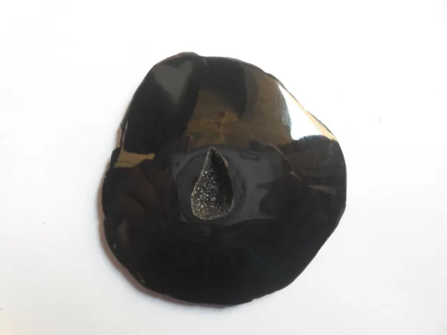 Eine längliche Druzy-Geode aus PC mit mittlerer Kristall-Achat-Scheibe 73 x...