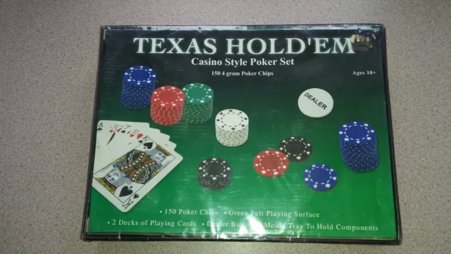 Texas Hold'em Casino Style Poker Set In Brand New Factory Sealed Condition