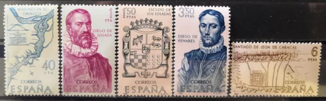 España 1968. Edifil 1889/1893. Serie Completa ”Forjadores De América”. Mnh***