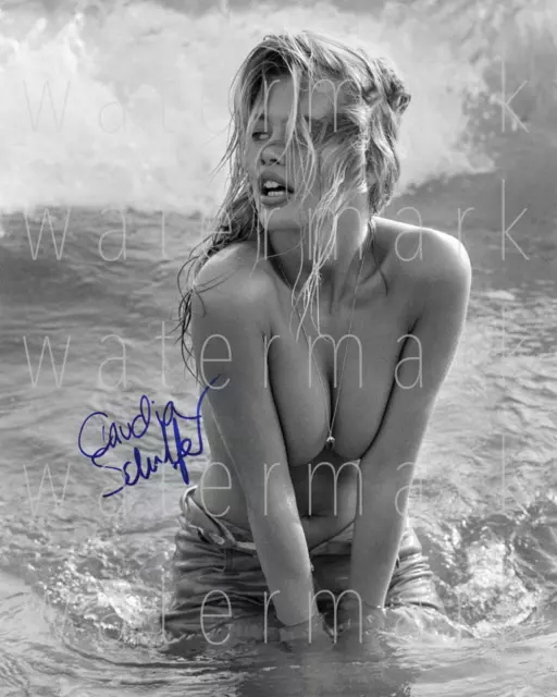 Claudia Schiffer signed 8X10 print sexy hot photo poster picture autograph RP