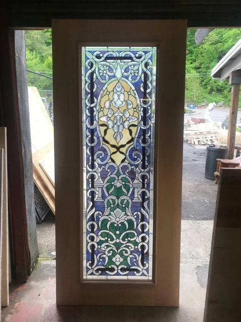 Hand Made Stained Glass Estate Interior Or Exterior Jeweled Thermo Door - Jb21