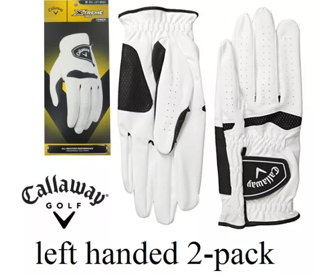 Gant de golf Callaway Xtreme 365 gaucher cuir synthétique blanc pack de 2, neuf dans son emballage