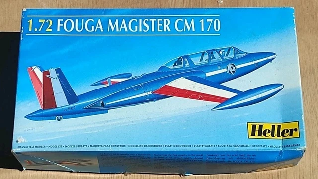 Maquette Heller Fouga Magister CM170 – 1/48, Avion Militaire (neuf, Kit Plastique)