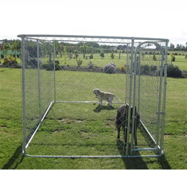 ALEKO Outdoor DIY Chain Link Dog Kennel 7.5 x 7.5 x 6 feet Pet Playpen Run 2