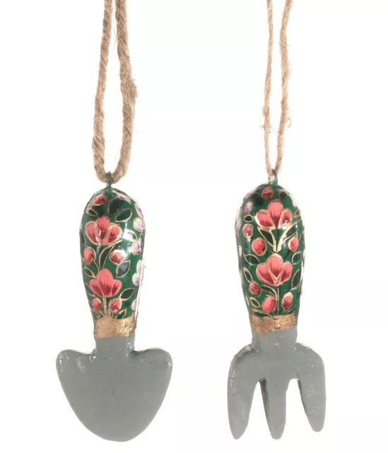 Sass and Belle. Pretty Gardeners Fork and Trowel Set. Christmas Tree Hanging Dec