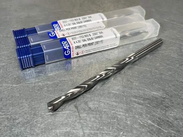 (3) Garr .2362" Solid Carbide Drills 4.25" OAL, Non Coolant Thru