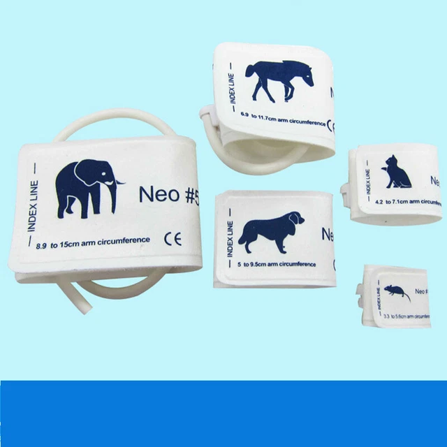 A Set/5Pcs Vet Veterinary Blood Pressure Cuffs Patient Monitors for Animals Pet