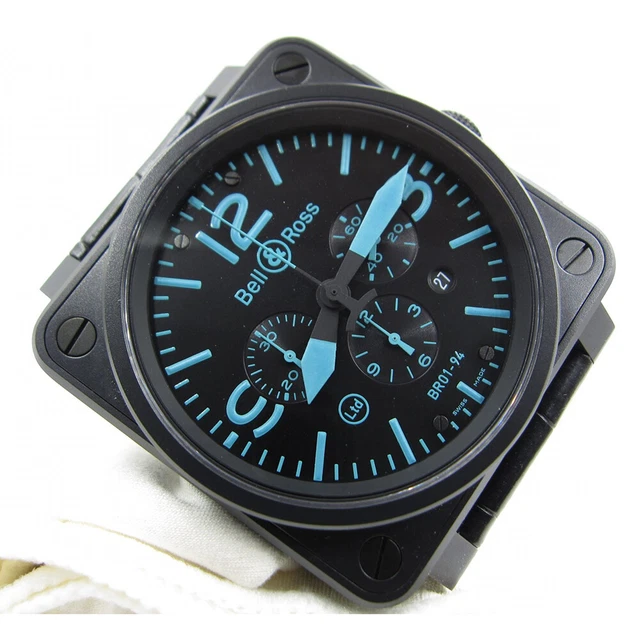 Bell & Ross BR01-94SBlu Limited Edition Automatic PVC Coated Men's Watch Bell & Ross BR01-94SBlu Limited Edition Automatic PVC Coated Men's Watch