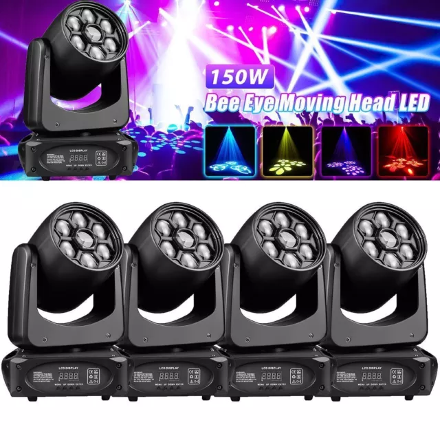 150W Bee eye Stage Lighting Moving Head Light Gobo Beam RGBW Disco Party Light