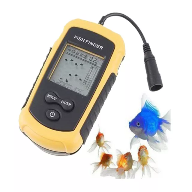 A31D Tragbar Fischfinder 100m  Echolot Sonar Sensor LCD Alarm Fischortungsgerät