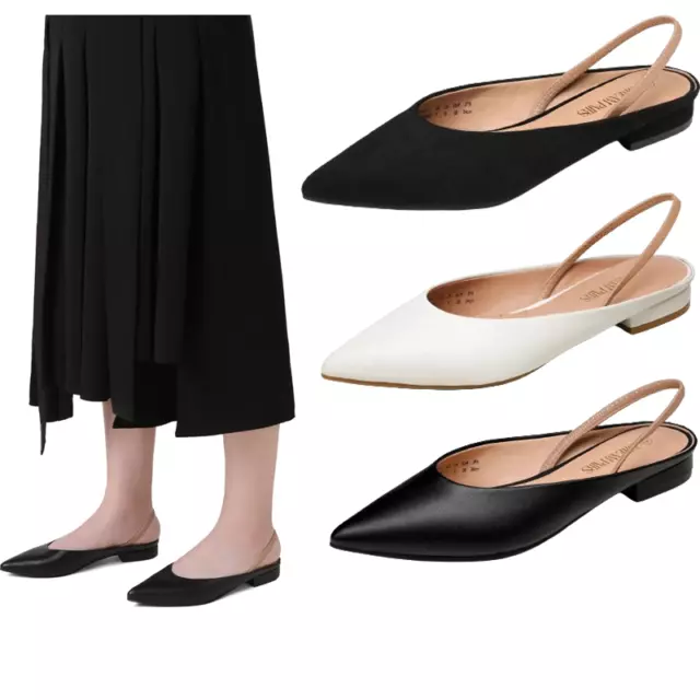 Women Slip On Flat Shoes Pointed Toe Comfortable Slingback Work Flat Shoes