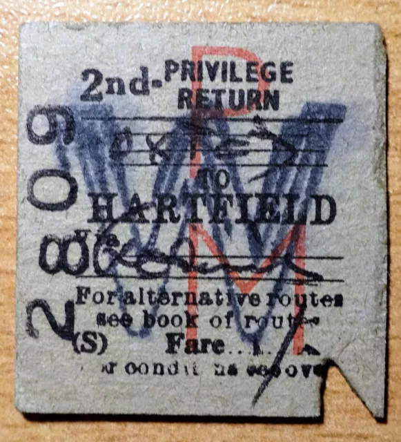 BTC (S) Railway Ticket - Oxted to Hartfield - 1961 - Closed 1967