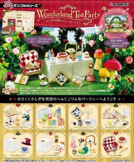 Re-ment Miniature Tableware alice in Wonderland Rement Tea Party Full with box