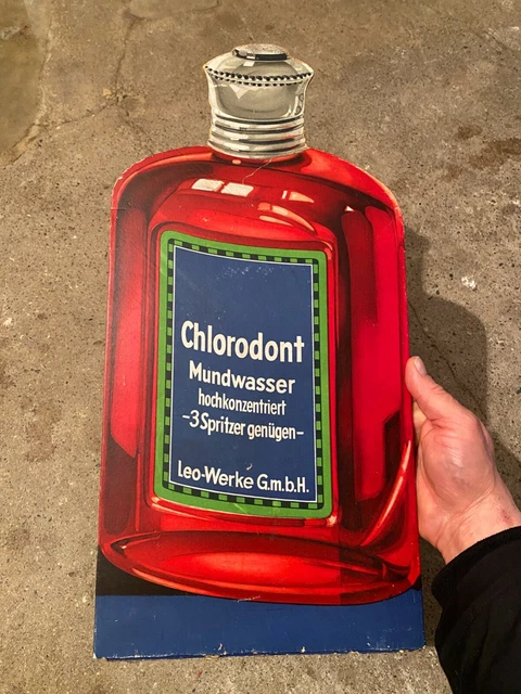 Chlorodont - Großer antiker Aufsteller - Dresden um 1920