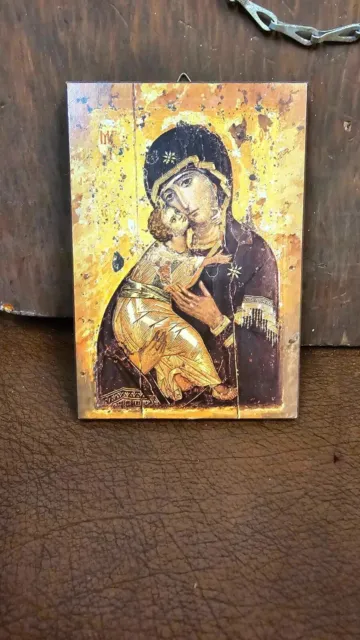 A Nice Vintage Wooden Religious Icon / Wall Plaque (2)