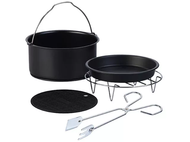 5-tlg. Back- und Grill-Zubehör-Set für Ofen, Heißluft-Fritteuse, Grill