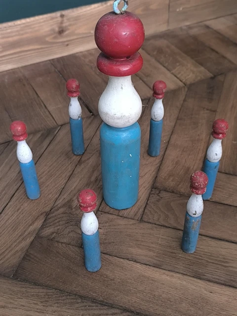 Jeu de quilles ancien en bois - années 50 | Rakuten