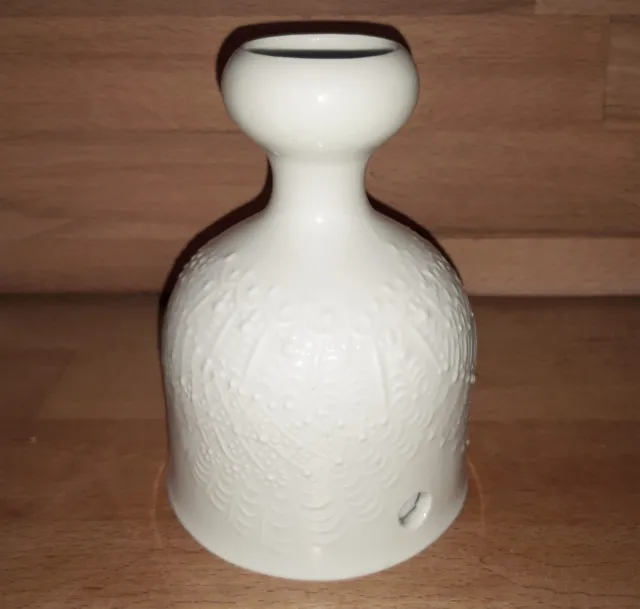 Lampenfuß Porzellan weiß rund gemustert - Höhe 14 cm- Bergmann Unterweissbach