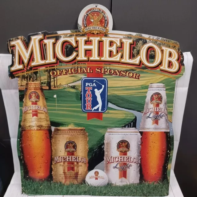 Large Vintage 1997 Michelob Beer PGA Tour Metal Advertising Sign