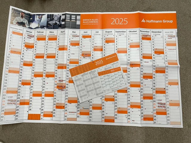 SET JAHRESPLANER WANDPLANER Kalender 2025 Hoffmann Group, A4 ...