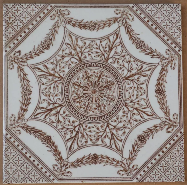 Antique England - Transfer Victorian Majolica Tile C1900