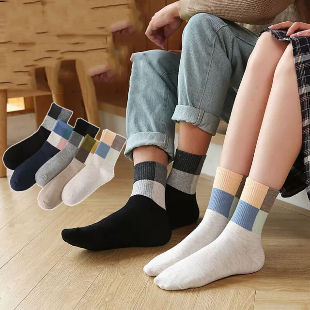 5Pairs Couple Socks Unisex Soft Elastic Cotton Sports Hosiery Autumn Winter Sock