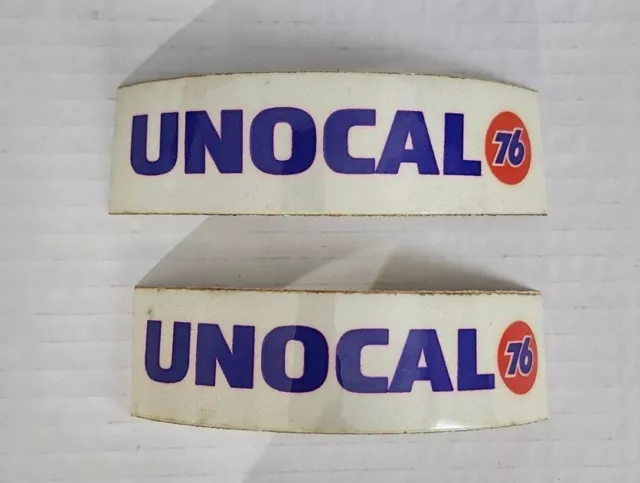 Vintage Unocal 76 Union Oil & Gas Reflective Sticker 2" x 5" (2 Stickers)