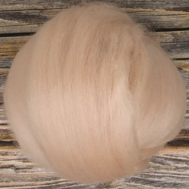 Corriedale Top (Dyed Eggshell) 100g Wool Roving Spinning Fibre Felting