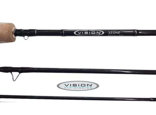 Canna Vision 3 Zone Fly Rod Vs3763 2,31 Mt  Coda 3  Pesca Mosca 3 Sez. 3