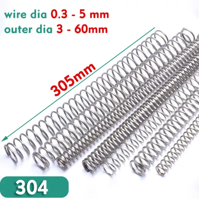 305mm Compression Spring 304 Stainles Steel Pressure Springs All Sizes Dia Long